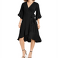 Thalia Sodi Women's Ruffled Wrap Dress Black Size Large
