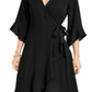 Thalia Sodi Women's Ruffled Wrap Dress Black Size Large