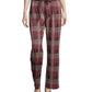 John Paul Richard Women's Tie-Front Plaid Pull-On Pants Red Size Medium