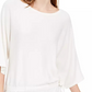 Alfani Women's Tie Waist 3/4 Sleeve Pullover Sweater Beige Size Large