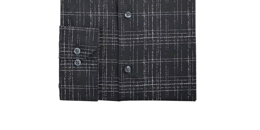 Alfani Men's Slim Non-Wrinkle Stretch Dress Shirt Navy White Size 14-14.5