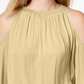 Alfani Women's Smocked Cold-Shoulder Top Yellow Size Small