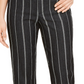 Charter Club Women's Striped Cropped Tummy Control Pants Black Size 16