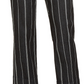 Charter Club Women's Striped Cropped Tummy Control Pants Black Size 16