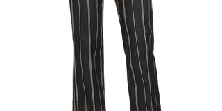 Charter Club Women's Striped Cropped Tummy Control Pants Black Size 16