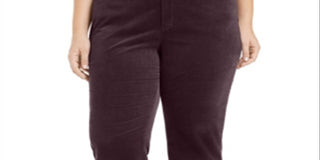 Charter Club Women's Plus Tummy Control Super Strech Straight Leg Pants Red Size 14W