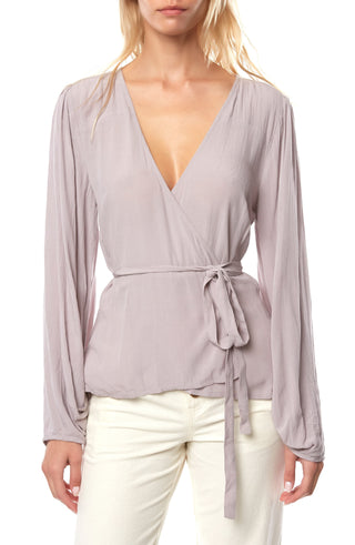 O'Neill Women's Wrap Tops MIS Barrymore Wrap Top Gray Size Small