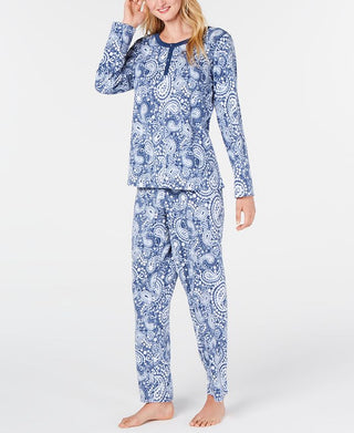 Charter Club Super Soft Textured Fleece Pajamas Blue Size XS