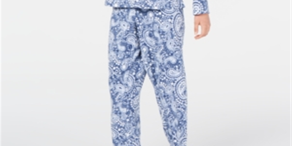 Charter Club Super Soft Textured Fleece Pajamas Blue Size XS