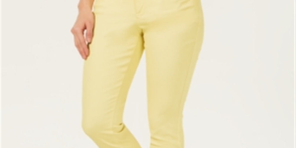 Style & Co Women's Curvy Fit Skinny Fashion Jeans Yellow Size 12