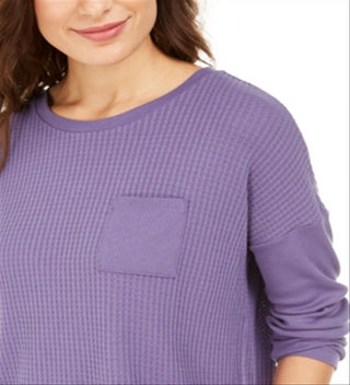 Alfani Women's Thermal Pajama Top Purple Size XL