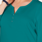 Karen Scott Women's Plus Cotton Split-Neck Top Green Size 0X
