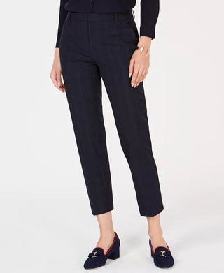 Charter Club Women's Plaid Ankle Length Pants Blue Size 14 Petite