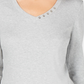 Karen Scott Women's Cotton Button Trim Top Gray Size XX-Large