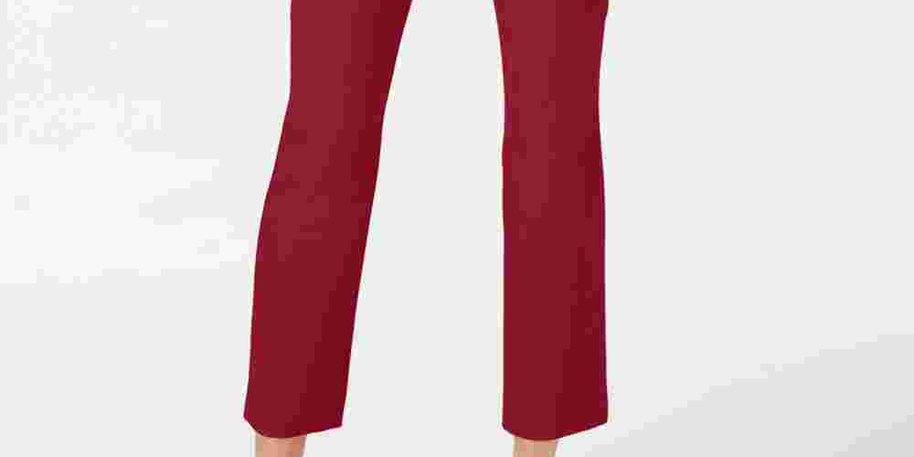 INC International Concepts Women's Cropped Straight Leg Pants Red Size 8