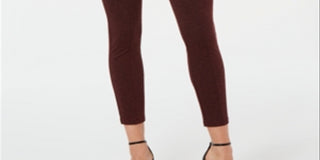 Hue Women's Tweed High Waist Knit Leggings Red Size Large