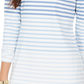 Charter Club Women's Striped Half Zip Top White Size X-Large
