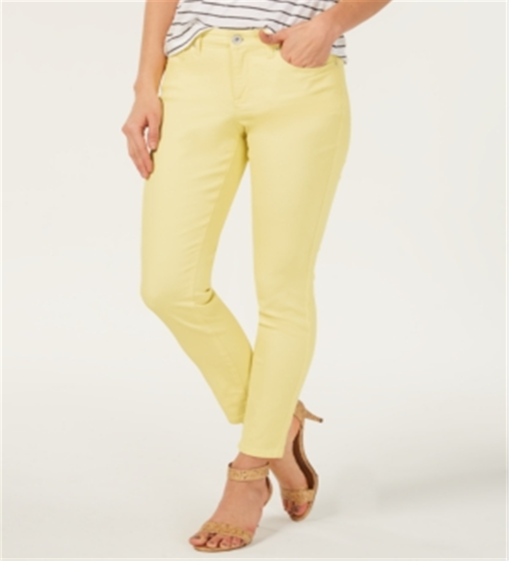 Style & Co Women's Curvy Fit Skinny Fashion Jeans Yellow Size 6