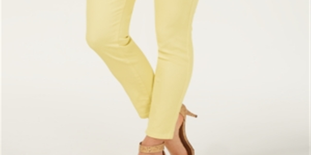 Style & Co Women's Curvy Fit Skinny Fashion Jeans Yellow Size 6