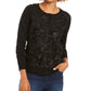 Charter Club Women's Sequined Button Sweater Black Size Small