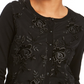 Charter Club Women's Sequined Button Sweater Black Size Small