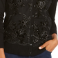 Charter Club Women's Sequined Button Sweater Black Size Small