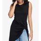Rachel Roy Women's Twisted High Low Top Black Size X-Large