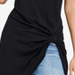 Rachel Roy Women's Twisted High Low Top Black Size X-Large