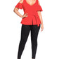 City Chic Women's Trendy Plus Cold Shoulder Peplum Top Orange Size 20W