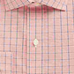 Club Room Men's Dress Shirt Performance Windowpane Orange Size 17 1/2
