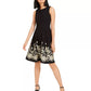 Calvin Klein Women's Embroidered A Line Wear To Work Dress Black Size 2