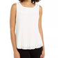 Alfani Women's Petite Pleated Sleeveless Top Beige Size PXL