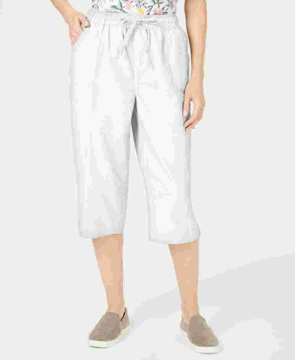 Karen Scott Women's Tie Pocketed Pants White Size PS/M
