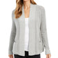 Charter Club Women's Cotton Cropped Cardigan Gray Size Petite Small