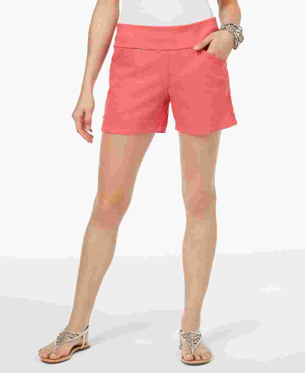 INC International Concepts Women'sCurvy Pull On Shorts Pink Size 0