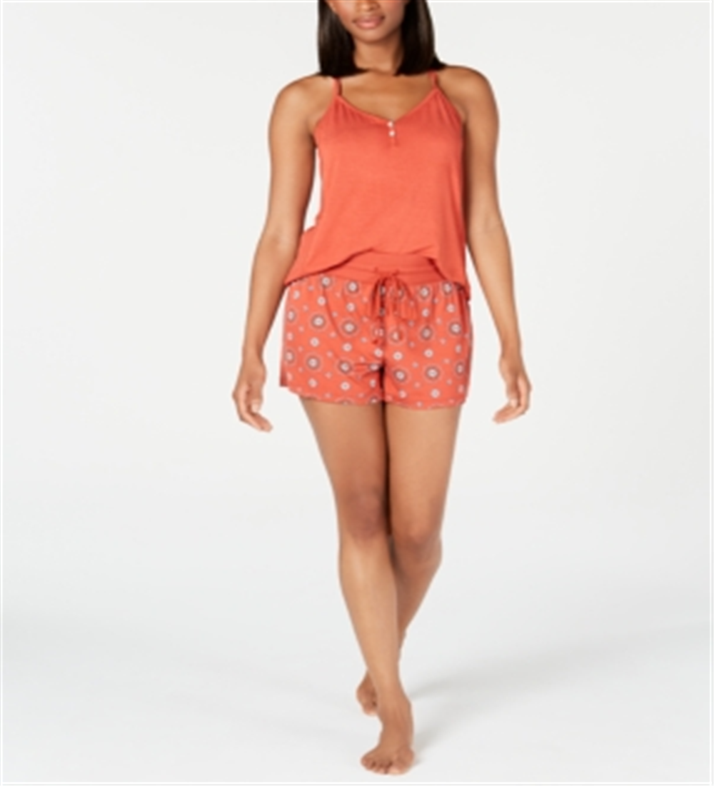 Alfani Women's Super Soft Tank Top & Shorts Sleep Set Red XXXL