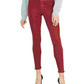 Hudson Women's Nico Denim Mid Rise Skinny Jeans Red Size 27