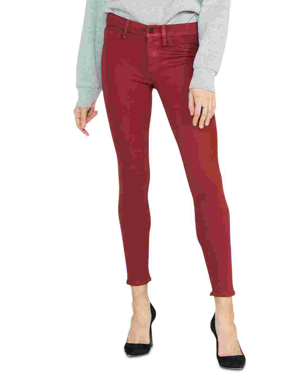 Hudson Women's Nico Denim Mid Rise Skinny Jeans Red Size 27