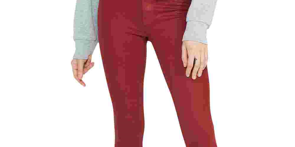 Hudson Women's Nico Denim Mid Rise Skinny Jeans Red Size 27