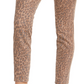 Style & Co Women's Curvy Animal Print Skinny Jeans Brown Size 16 Petite