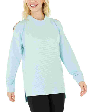 Ideology Women's Cold Shoulder Vented Top Green Size Small