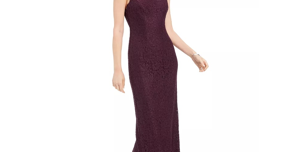 Adrianna Papell Women's One Shoulder Lace Gown Pink Size 4