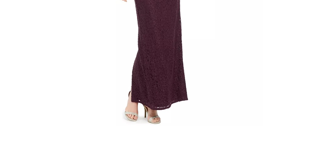 Adrianna Papell Women's One Shoulder Lace Gown Pink Size 4