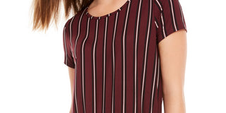 BCX Junior's Striped Side Tie Top Wine Size X-Small