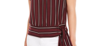 BCX Junior's Striped Side Tie Top Wine Size X-Small