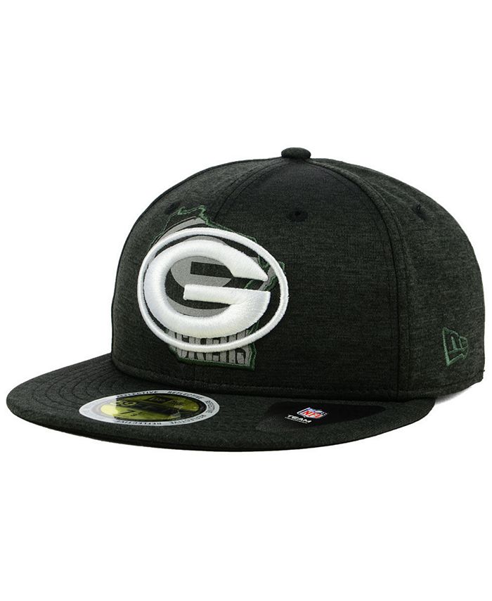New Era Men's Bay Packers State Flag Reflective 59FIFTY Fitted Cap Green Size 6-7/8
