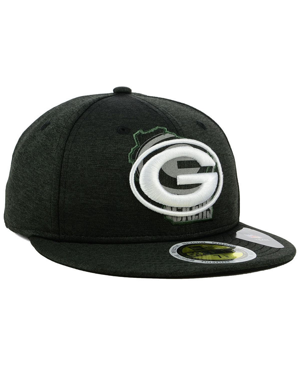 New Era Men's Bay Packers State Flag Reflective 59FIFTY Fitted Cap Green Size 6-7/8