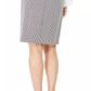 Kasper Women's Houndstooth Print Pencil Skirt Black Size 16