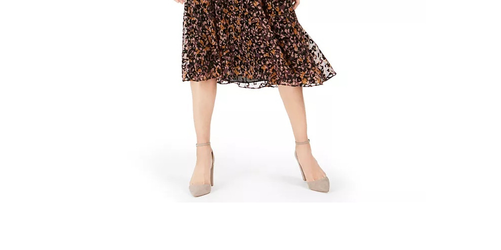 Tommy Hilfiger Women's Flocked Midi Dress Black Size 4