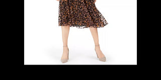 Tommy Hilfiger Women's Flocked Midi Dress Black Size 4